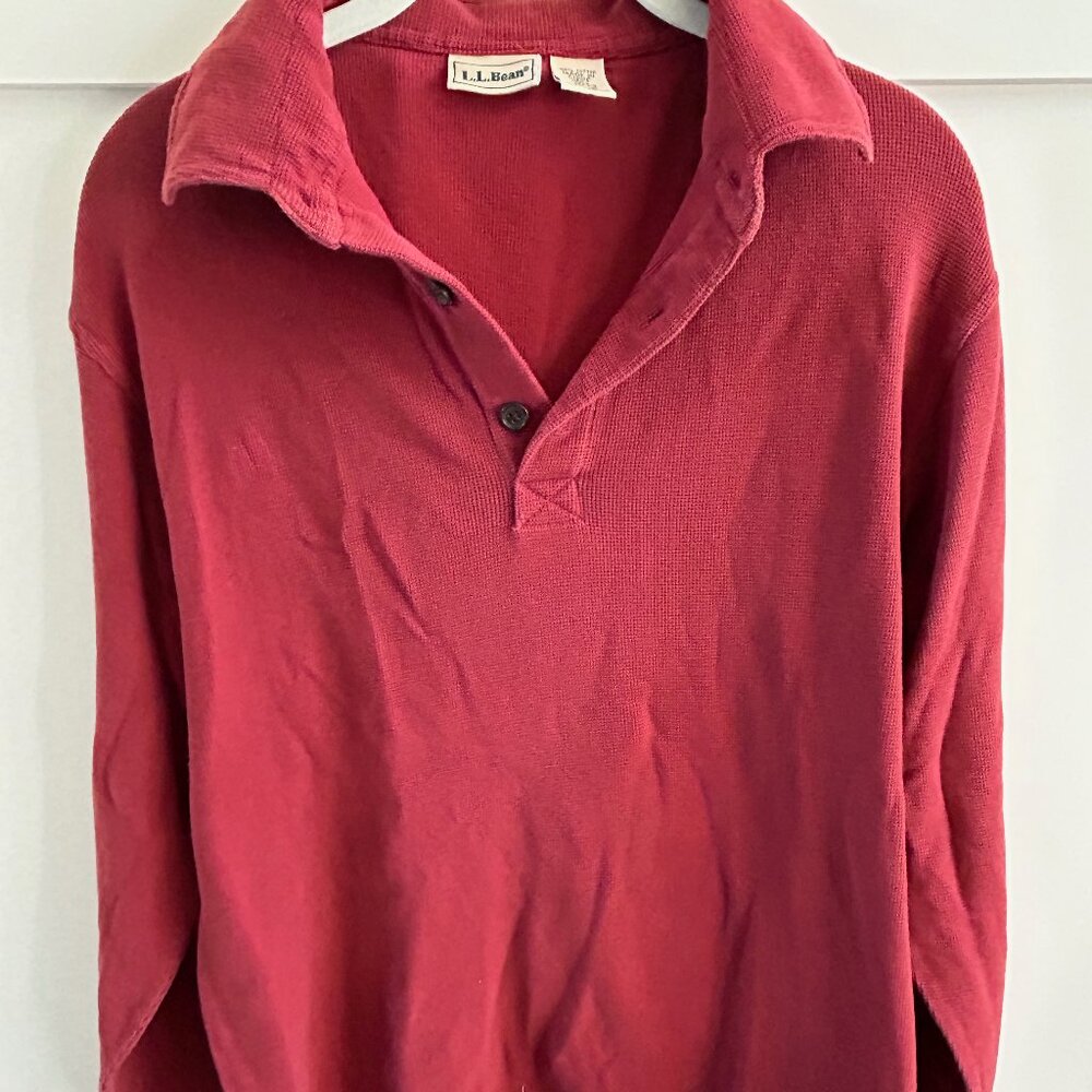 Vintage L.L. Bean Long Sleeved Mens Polo Size M